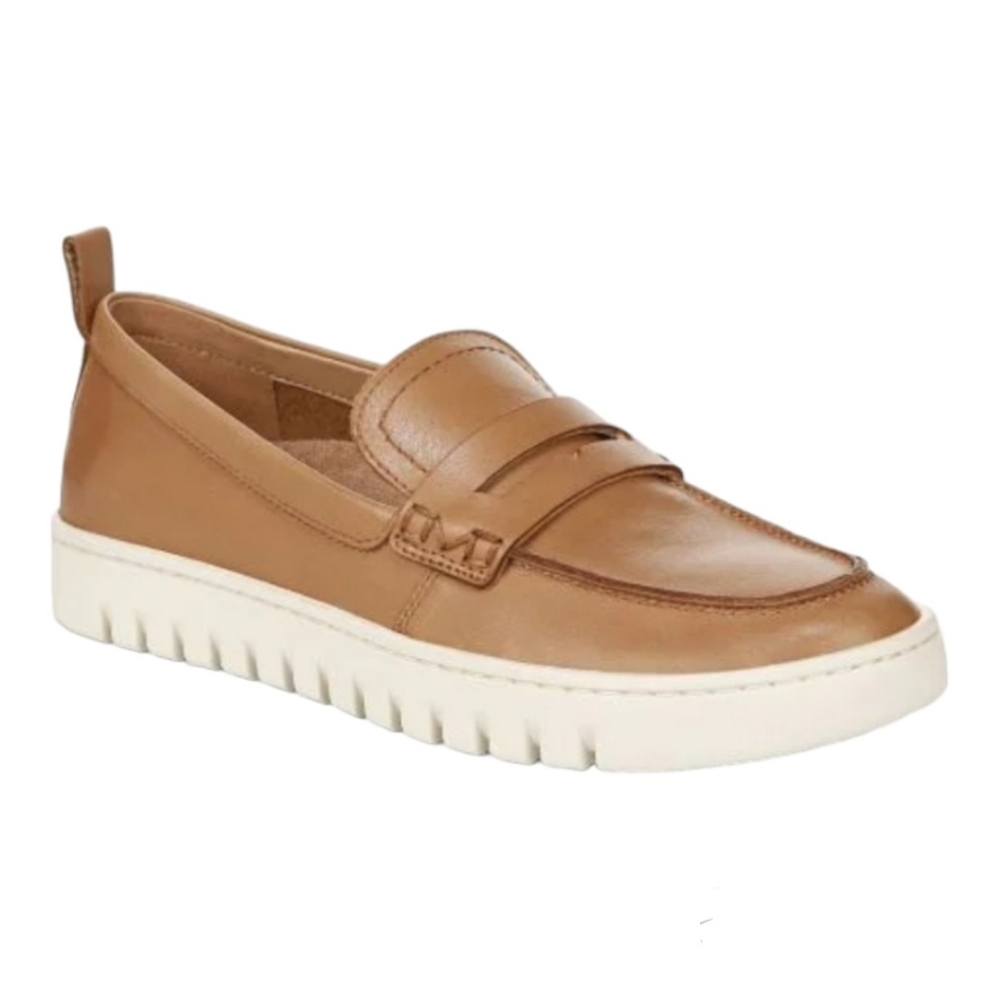 Women's Tan Leather Slip-On Penny Loafer Sneaker